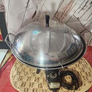 Vintage Farberware Electric Wok Stainless Steel TESTED! Control Model 344A